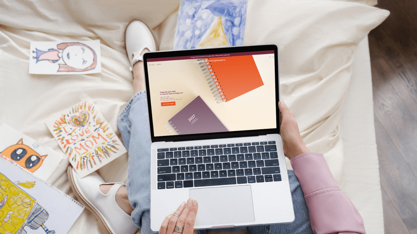 Le site de L’agenda de l’entrepreneur·e affiché sur un ordinateur portable
